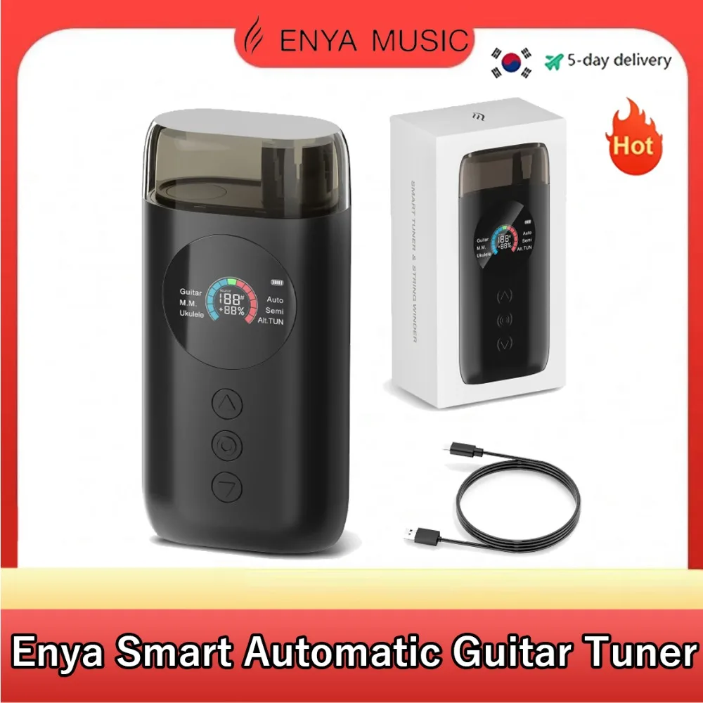 

Enya Smart Automatic Guitar Tuner, Full-color LCD Screen - Metronome & String Winder - For Electric Guitars, Acoustic Guitars, U