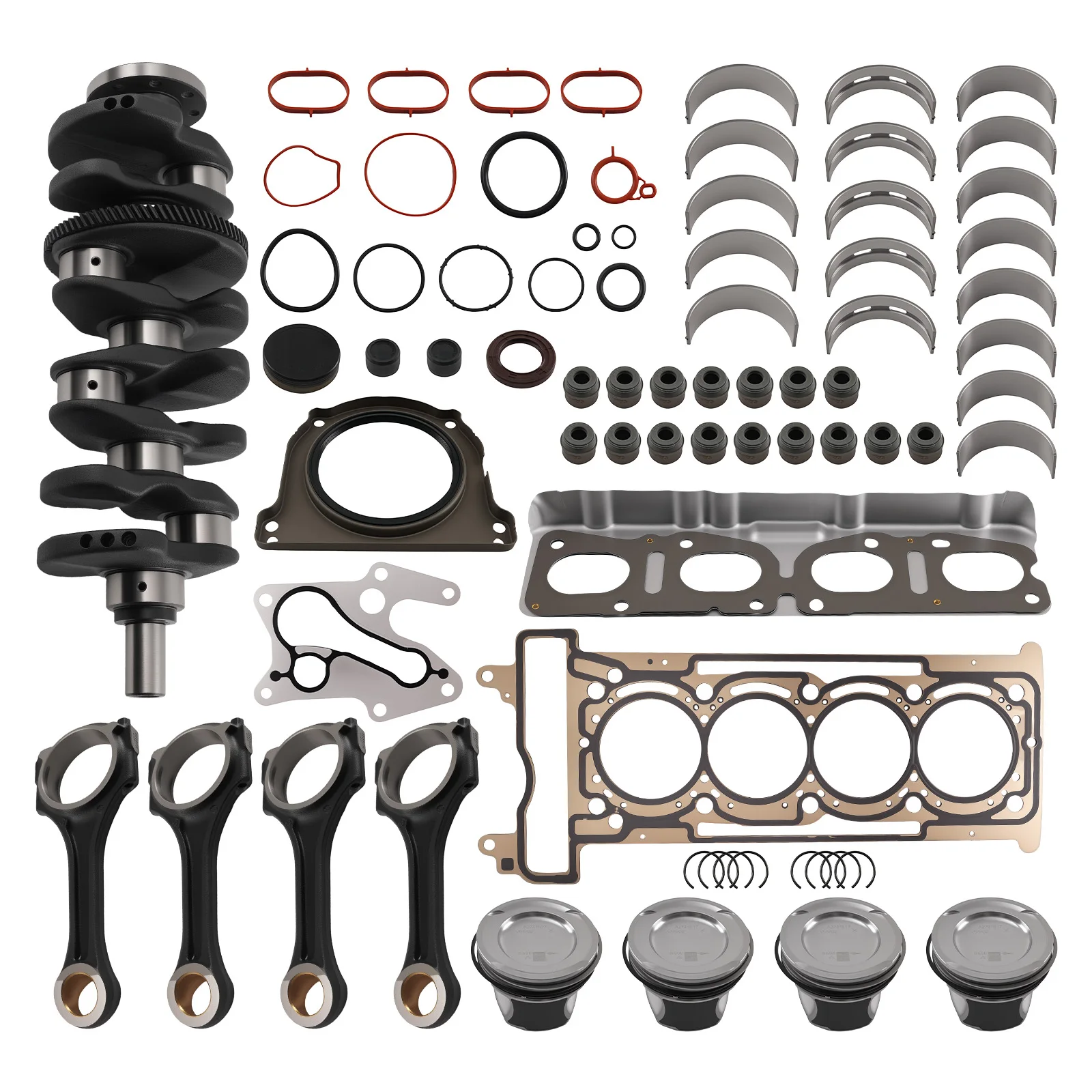 Complete M274 Engine Rebuild Kit for Mercedes CLS250 CLS260 V250 GLK200 GLK250 Pistons Crankshaft Bearings Rebuild Package