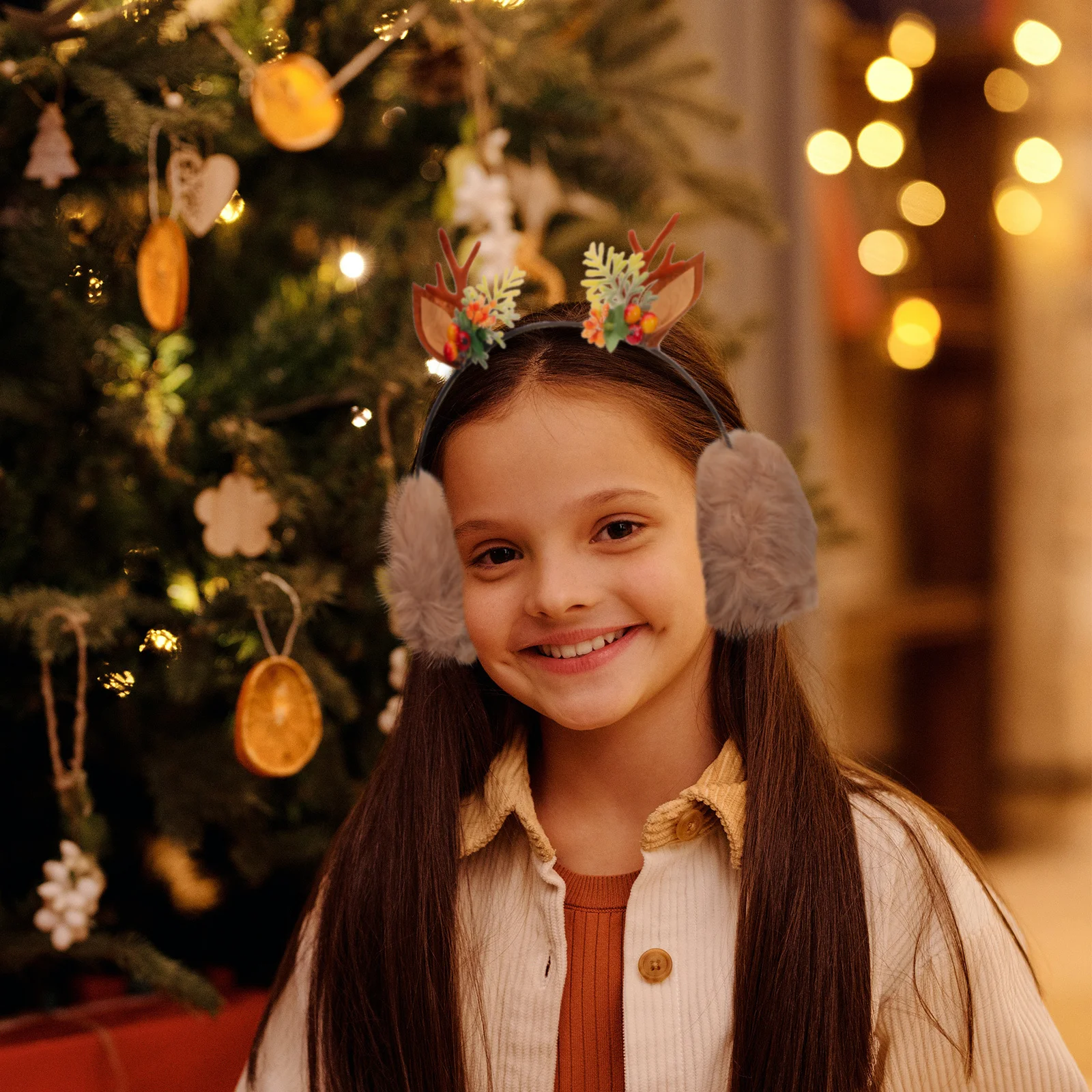

1Pcs Antlers Earmuff Headband for Women Winter Warm Ear Cover Cute Design Soft Skin Friendly Hairband Xmas Party Outdoor Use