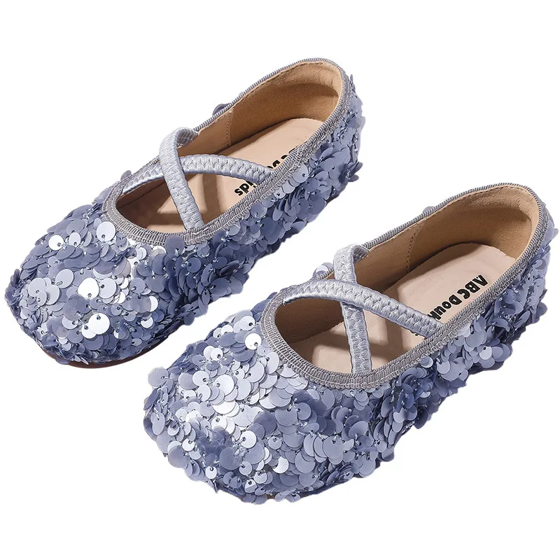 

Spring and Autumn Girl Princess Glass Shoes Solid Color Shining Stage Performance Shoes Foreign Soft Soled Single Shoes