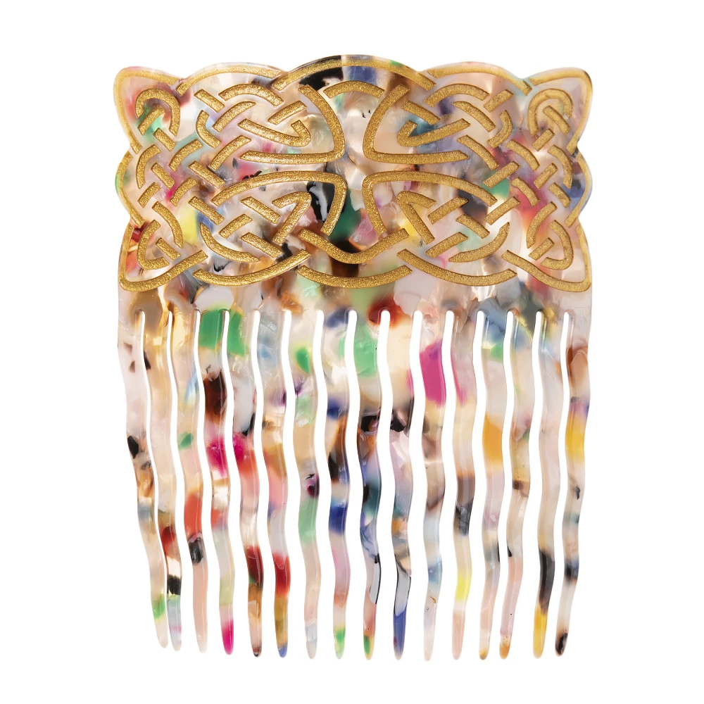 Vintage Hair Combs Colorful Acetate Hair Accessories Tortoiseshell Women Hair clips Flamenco Headdresses Comb Hair forks jewelry