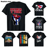 Patria Y Vida Cuba bandera puño cubano libre Cuba camiseta gráfica ropa informal de algodón manga corta regalos de cumpleaños camiseta de verano