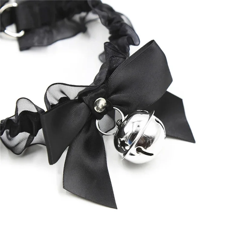 Kalung Seksi Kerah Lonceng Cosplay Bdsm Kerah Budak Harness Wanita Perbudakan Erotis Choker Gotik Aksesori Lonceng Mainan Seks