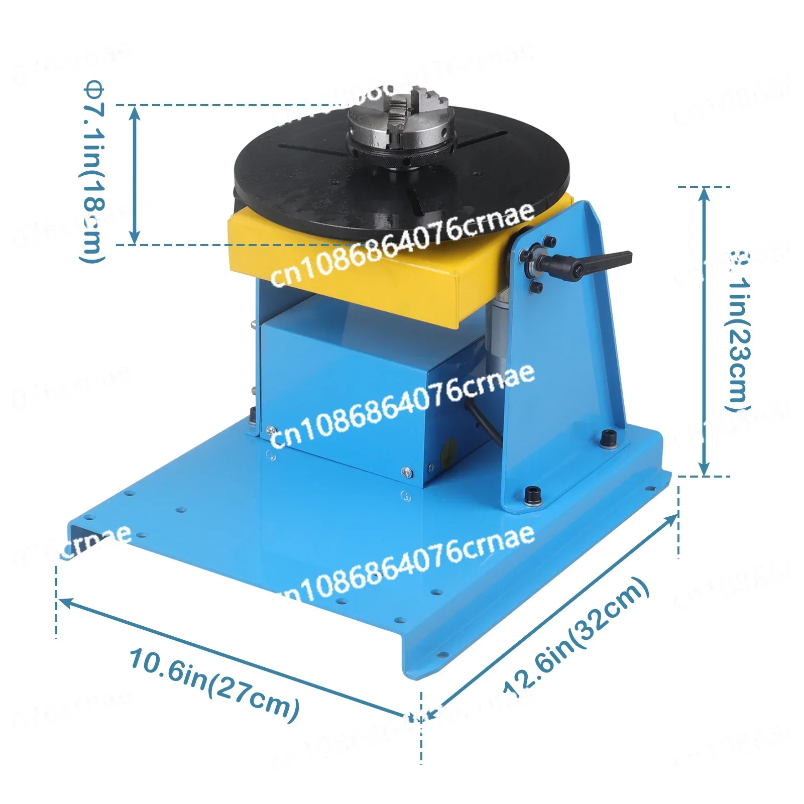 10KG Rotary Welding Positioner with 65 Chuck Turntable Table High Positioning Accuracy Suitable for Cutting, Grinding, Assembly