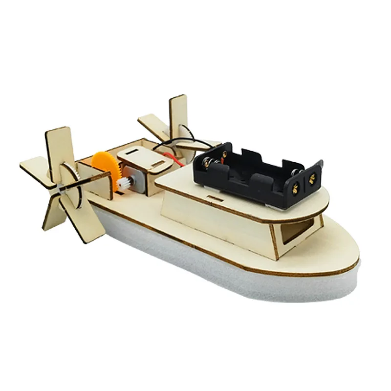 DIY-Bootsmodellbausatz, Holzboot-Set, 3D-Montage von Holzpaddeln, kreatives Unterricht, pädagogische Wissenschaft, Elektroboot