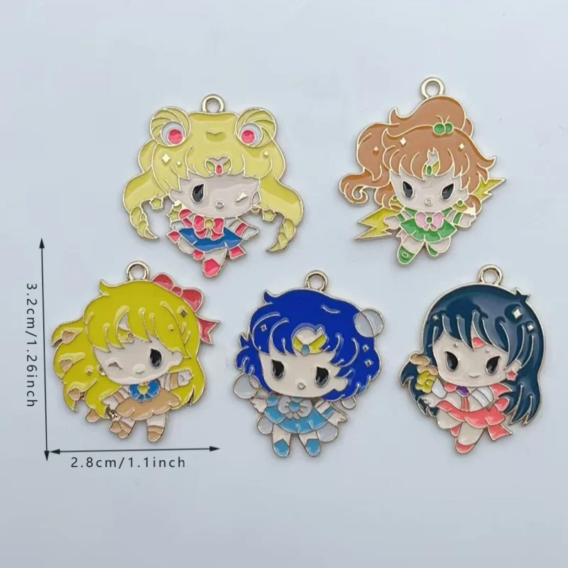 10 Stück Anime Cartoon Charm Schmuckzubehör DIY Emaille Halskette Armband Schlüsselanhänger Anhänger Bastelzubehör Legierung Metall Vergoldet – Detail 2