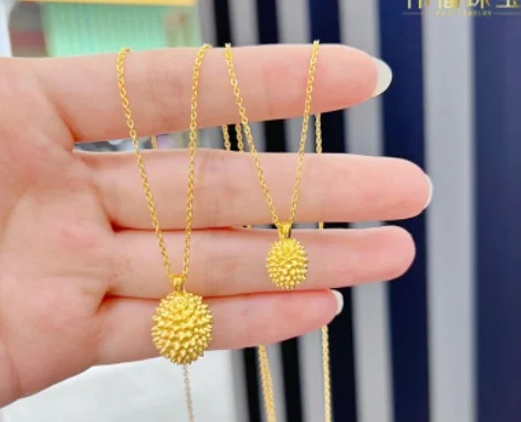 new arrival 999 real gold pendants 24 k pure gold jewelry durian pendant fine gold jewelry for women