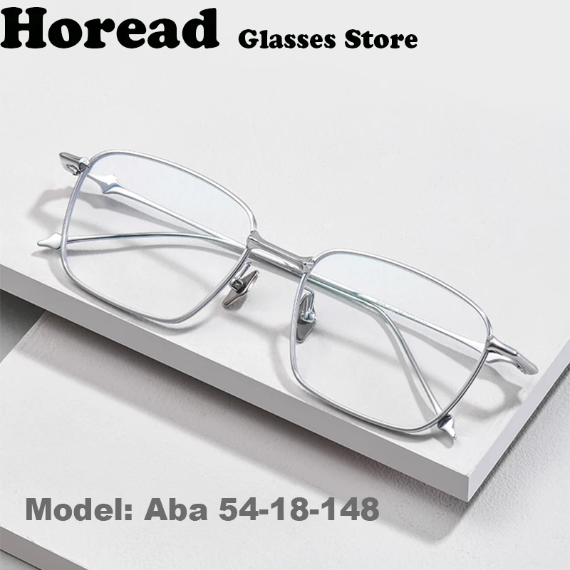 Korea Style Square Pure Titanium Glasses Frame Men Women Fashion Big Size 150mm Personality Ultralight Eyeglasses Spectacles