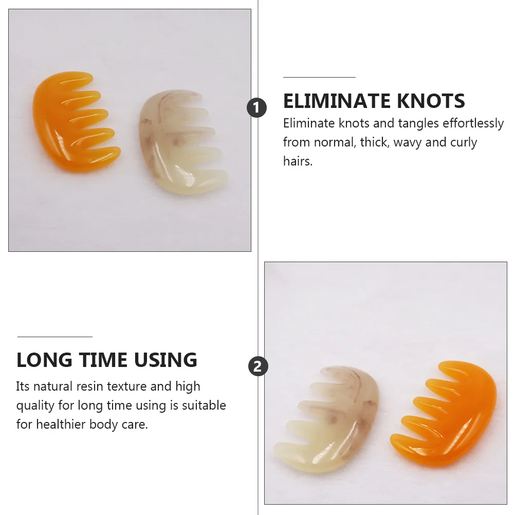 

1pc Resin Five Teeth Massage Comb Portable Anti-Static Hair Scalp Massage Tool For Women Curly Wavy Thick Hair Care Creative