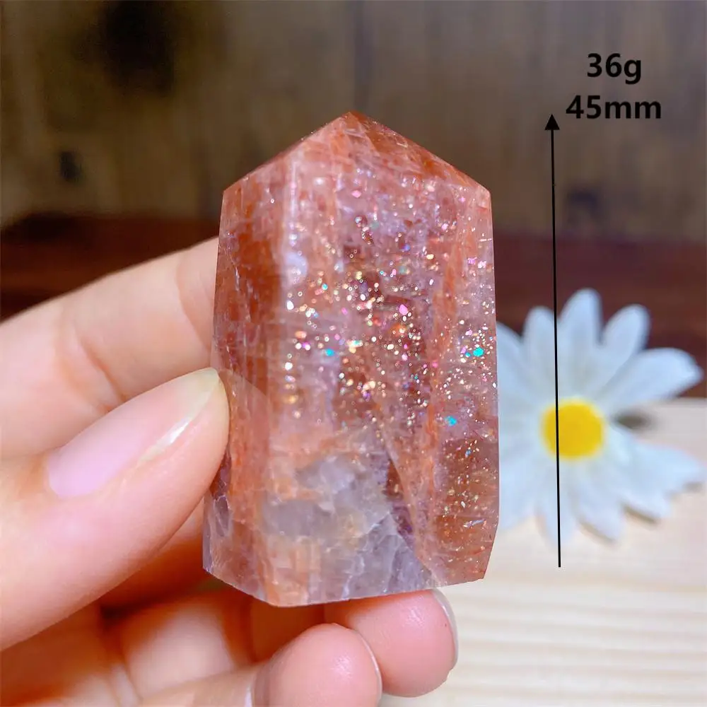 Natural Crystals Gem Sunstone Towers Flashy Point Gemstones Healing Mineral Energy Home Decorations