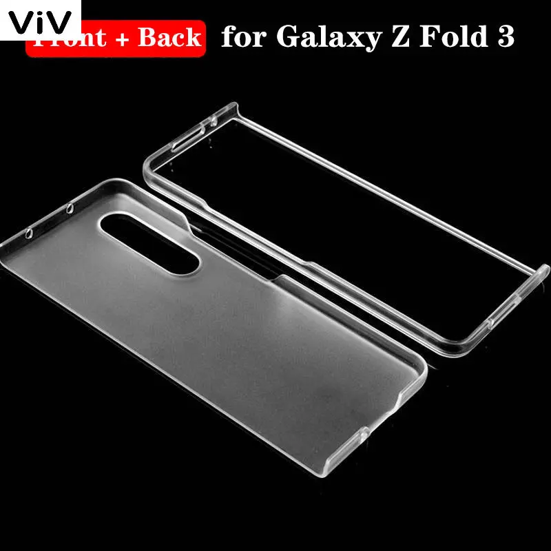 

Комплект передних и задних чехлов для Samsung Galaxy Z Fold 3, матовый прозрачный чехол для Galaxy Z Fold 3, жесткие защитные чехлы-бамперы из поликарбоната