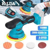HILDA Car Polisher 6 Gears Digital Display Cordless Electric Polisher Auto Car Waxing Polishing Machine For Makita 18V Battery