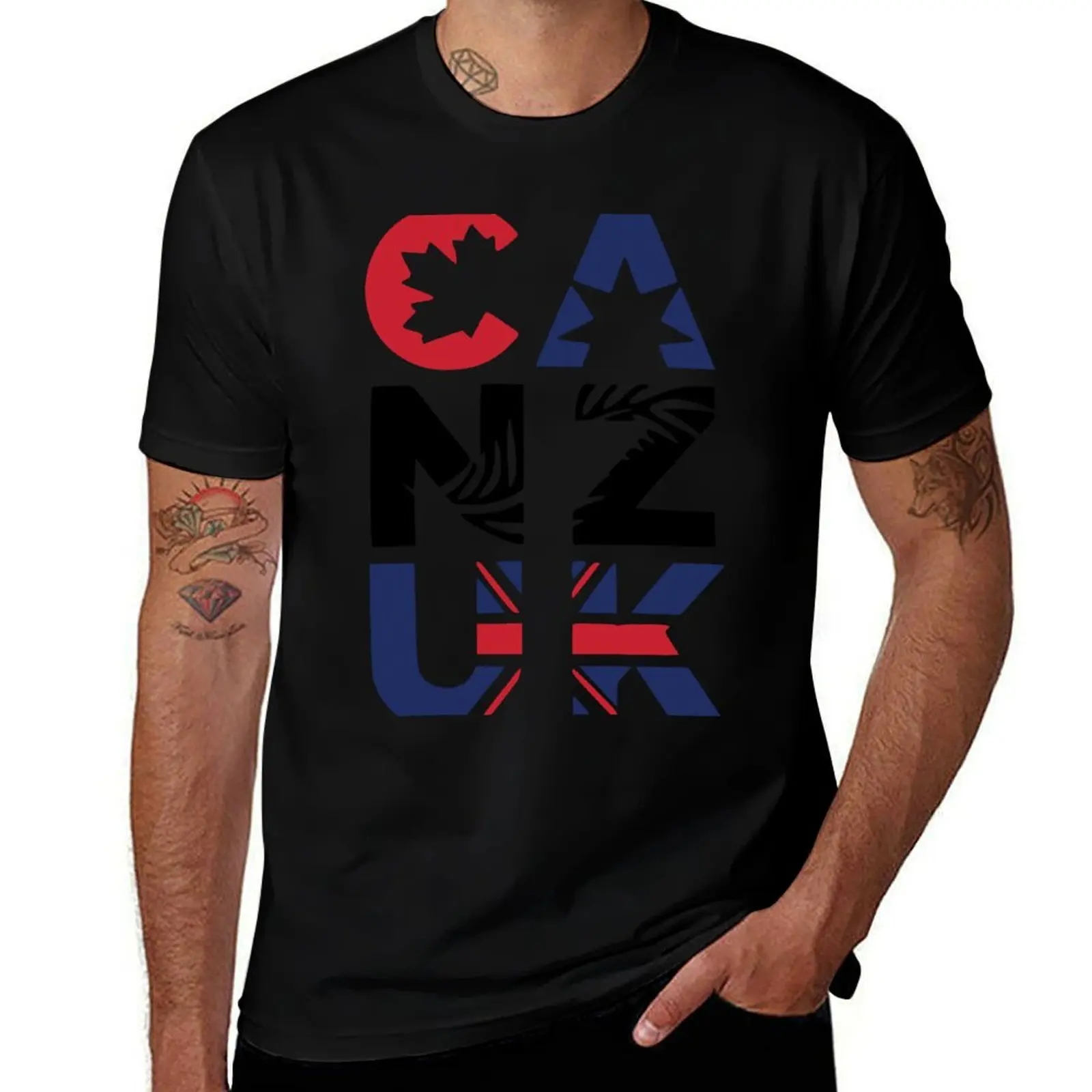

CANZUK Symbols In Column T-Shirt Plus Size Short Sleeve T-Shirt