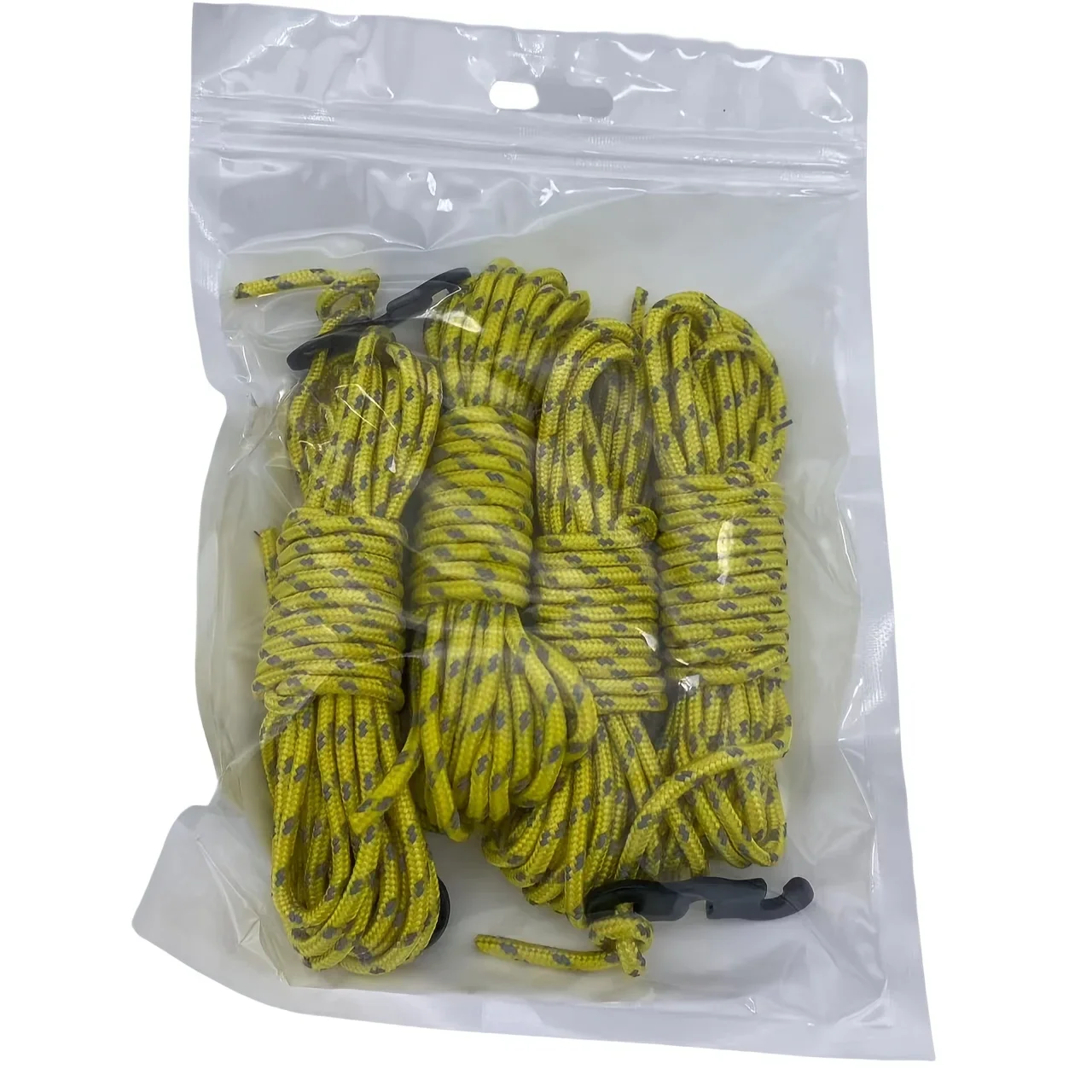 4 حبال خيمة خارجية، حبال عاكسة، حبال معززة مقاومة للرياح مع أبازيم لضمان ملحقات التخييم الآمنة