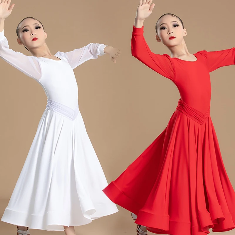 

Fashion National Standard Ballroom Dance Costume Waltz Modern Dancing Clothes Girls Latin Dance Professional Dresses XS7894