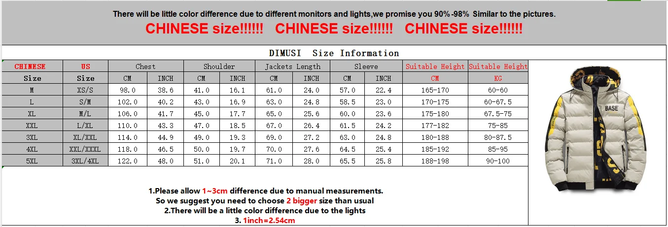 DIMUSI Winter Men Padding Jacket Fashion