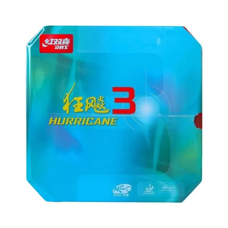 DHS Hurricane 3 Table Tennis Rubber, Original Pips-In Ping Pong Rubber Sticky Neo Rubber Sheet for Table Tennis Racket