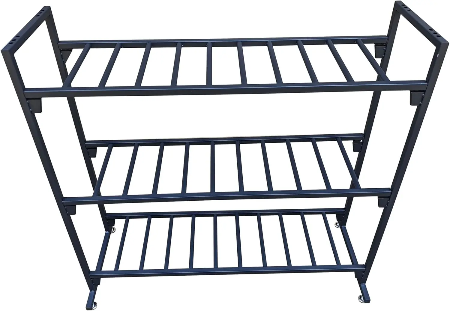 Black Battery Rack Stands Insanely Strong Storage Rack Holds 12 Batteries & Supports 300 Pounds Per Shelf No Tools Required -