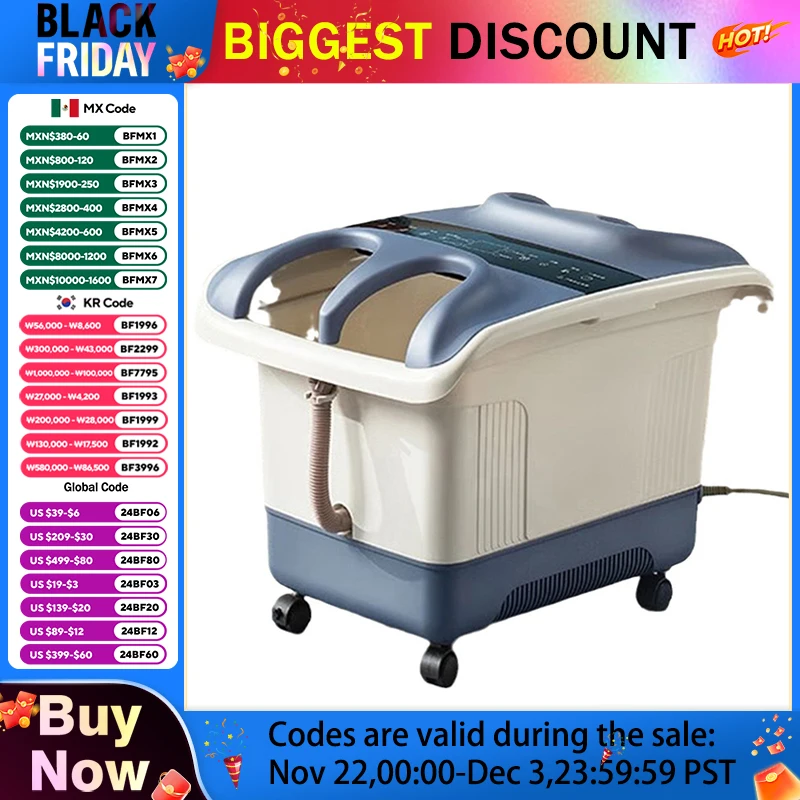 Double Massage Sweat Steam Fumigation Three-in-one Foot Bath PTC Heating Intelligent Constant Temperature Foot Bath Bucket