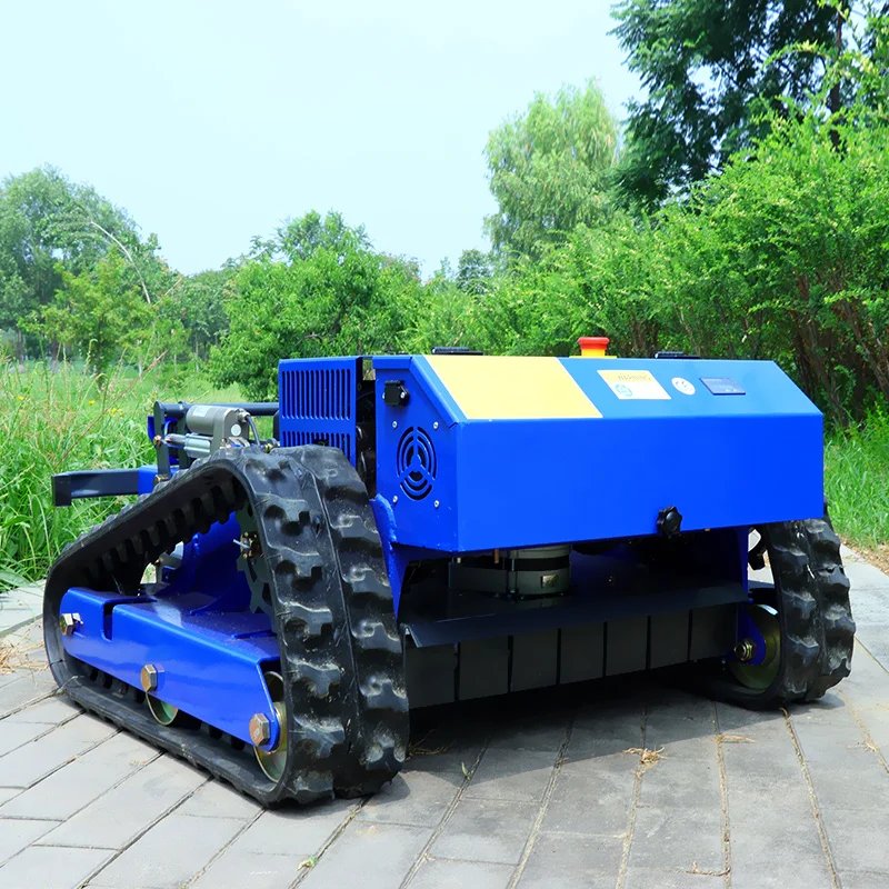 

Customized hot selling track type wireless control lawn mower robot with smooth operation and anti rollover feature