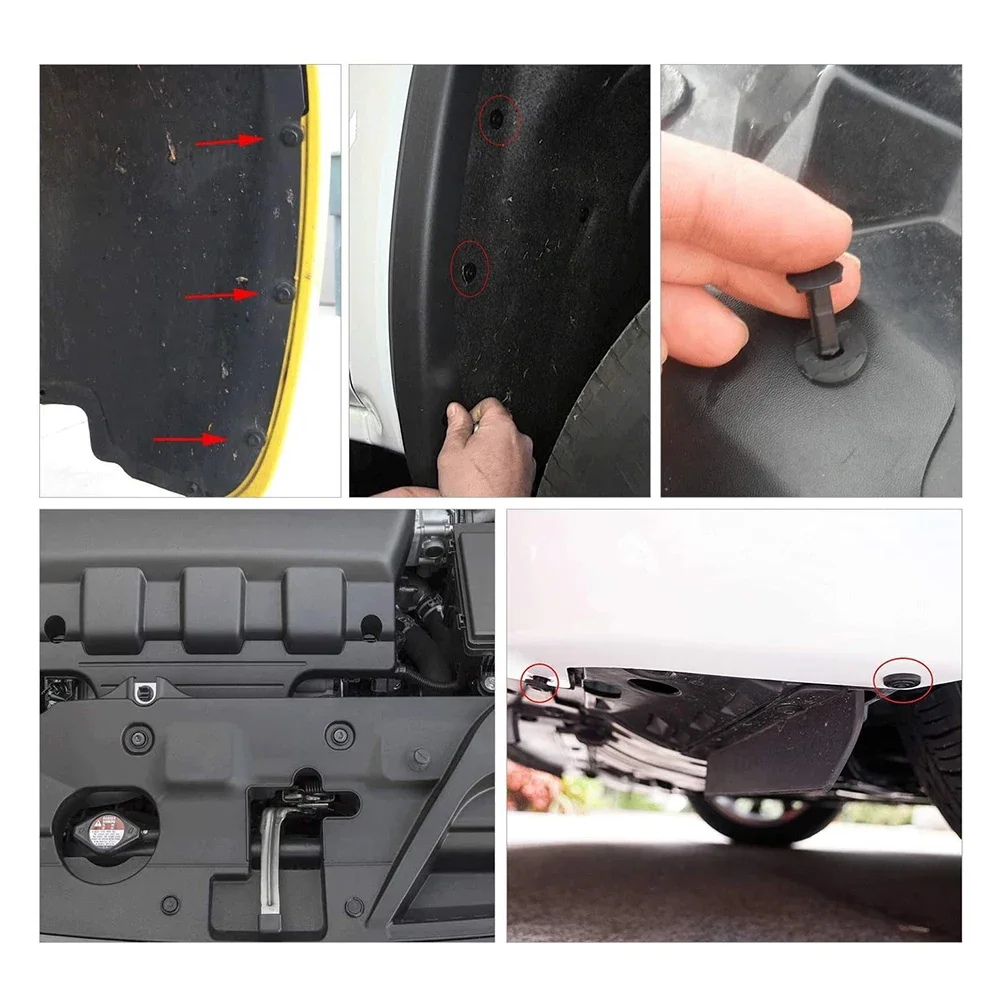 190pcs Universal Car Fender Liner Clips 6 Size Plastic Fasteners Rivets Set Auto Body Bumper Rivet Set Replacement Push Pin