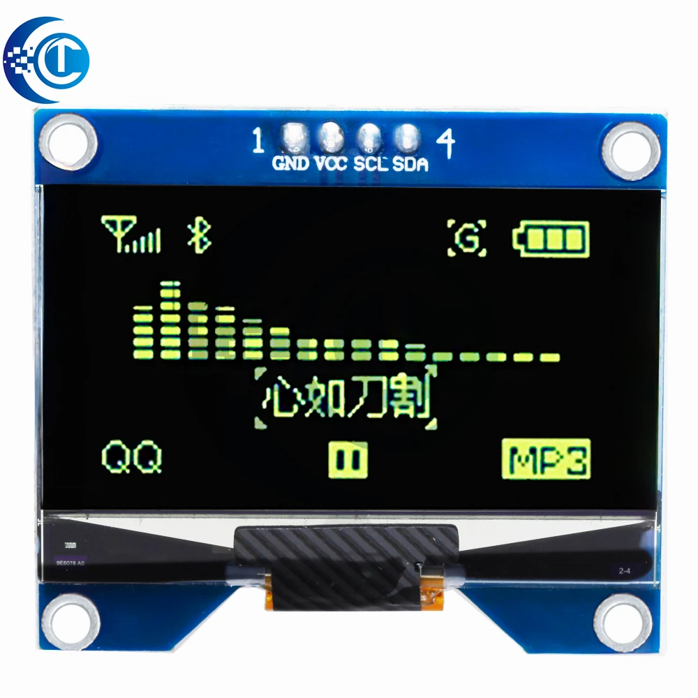 1.54 inch 4PIN 7PIN White Blue Yellow OLED Screen Module CH1116 / SSD1309 Drive IC Compatible for SSD1306 SPI Interface