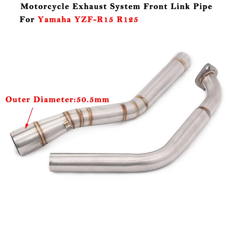 

Motorcycle Exhaust Escape System Modified Muffler 51mm Front Link Pipe Slip On For YAMAHA YZF R15 V3 R125 YZF-R15 2017 2018 2019