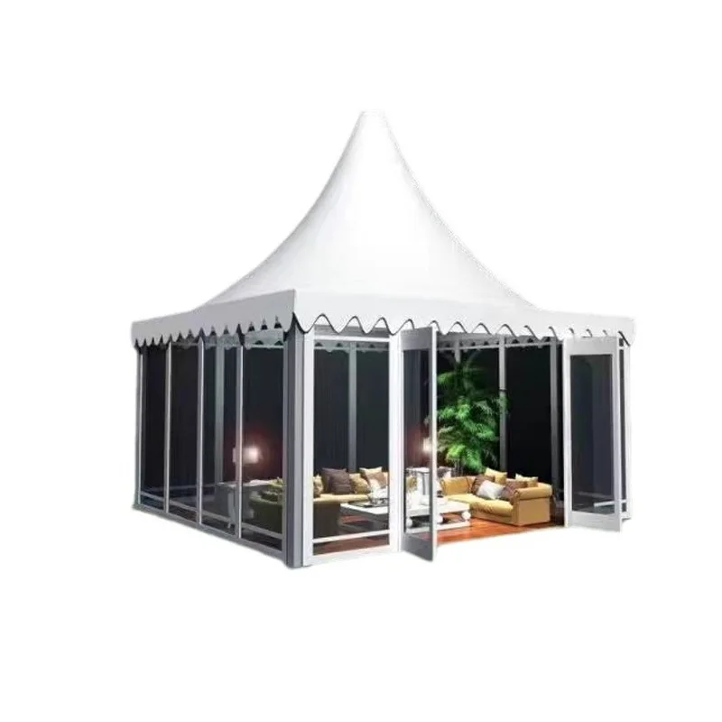 

Outdoor Garden Aluminum Alloy Spire Tent European Aluminum Pole Tent Car Show Wedding Exhibition Banquet Four Corner Canopy