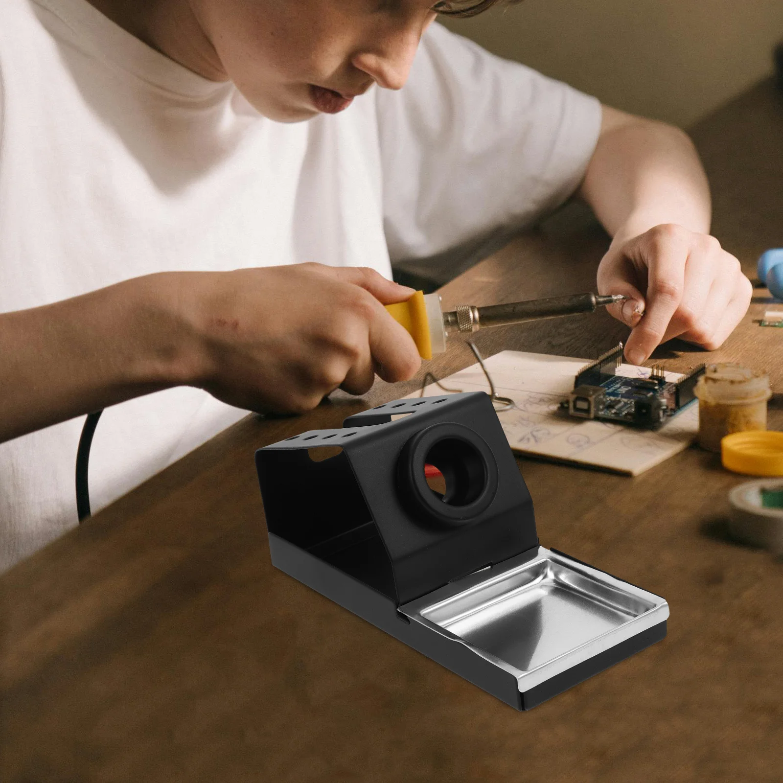 

Iron Holder Stand Metal Construction Stable Support For Electronic Repairs Soldering Workstands Electric Soldering Iron