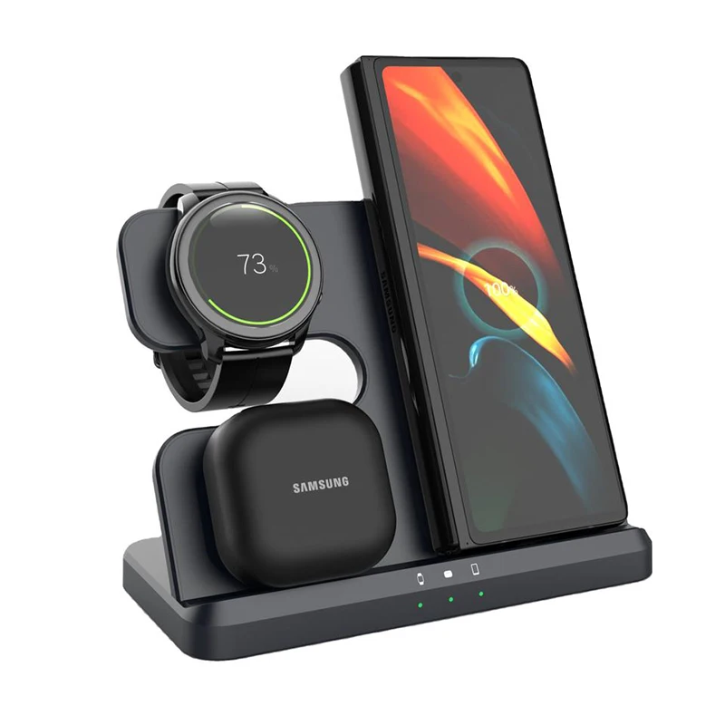 

3 in 1 Wireless Charger Stand for Samsung S23/S22U/21/20 Fast Charging Holder with 15W for Galaxy Watch 5/4/3 And Buds pro Live