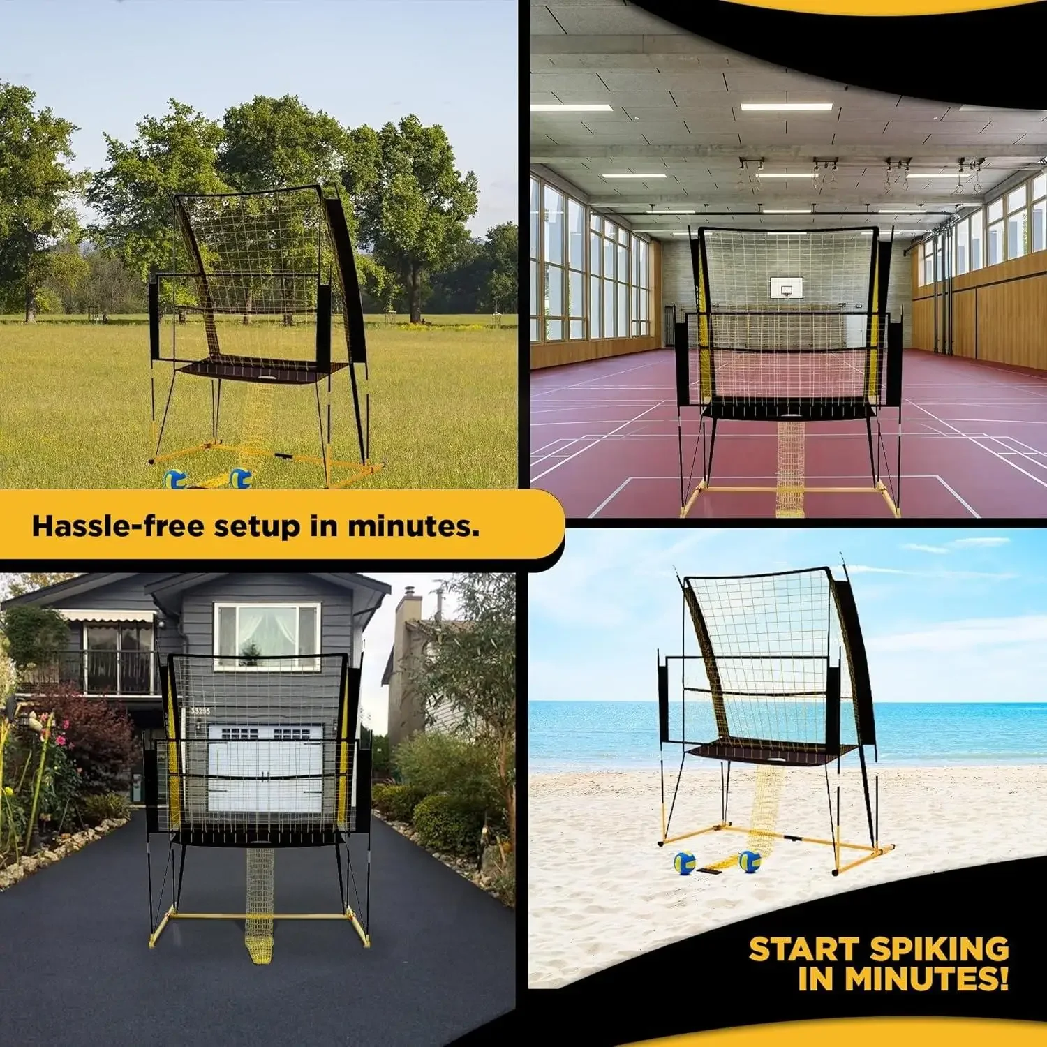 W_ バレーボール練習ネット設備システム - 頑丈、調整可能、持ち運び可能 |     精度、テクニック、スキルを向上させる