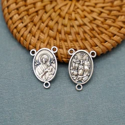 Alloy Sacred Trinity String Prayer Beads Necklace Accessories Our Lady of Perpetual Help Three Saints