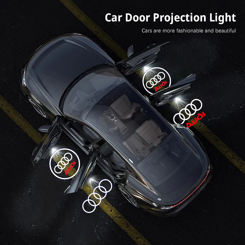Car Door Welcome Light Car Open Door Projection Lamp For Audi A3 8p 8v 8l A4 b8 b7 b6 b9 b5 A6 c7 c6 c8 c5 Q5 A5 A1 Q3 Q7 A7 TT
