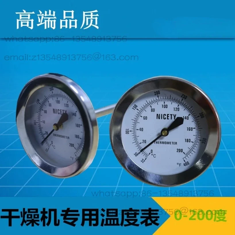 Pointer Temperature Gauge for Plastic Dryer Hopper Injection Molding Machine Air Duct Thermometer