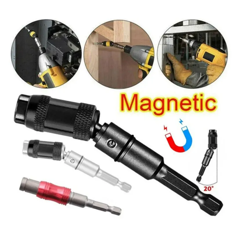 Hex Anel Magnético Chave de Fenda Bits Broca Ferramentas Manuais Broca Extensão Haste Titular Guia de Acionamento Parafuso Ponta da Broca 1pc
