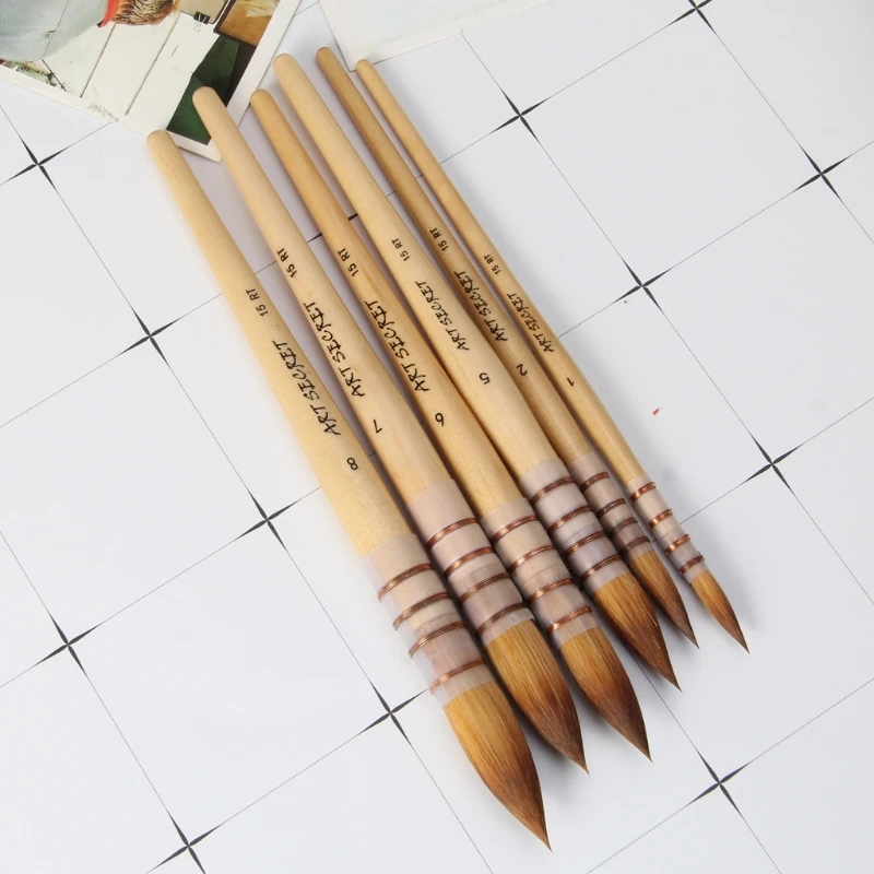 Кисть ручной работы из беличьей шерсти для акварельных красок