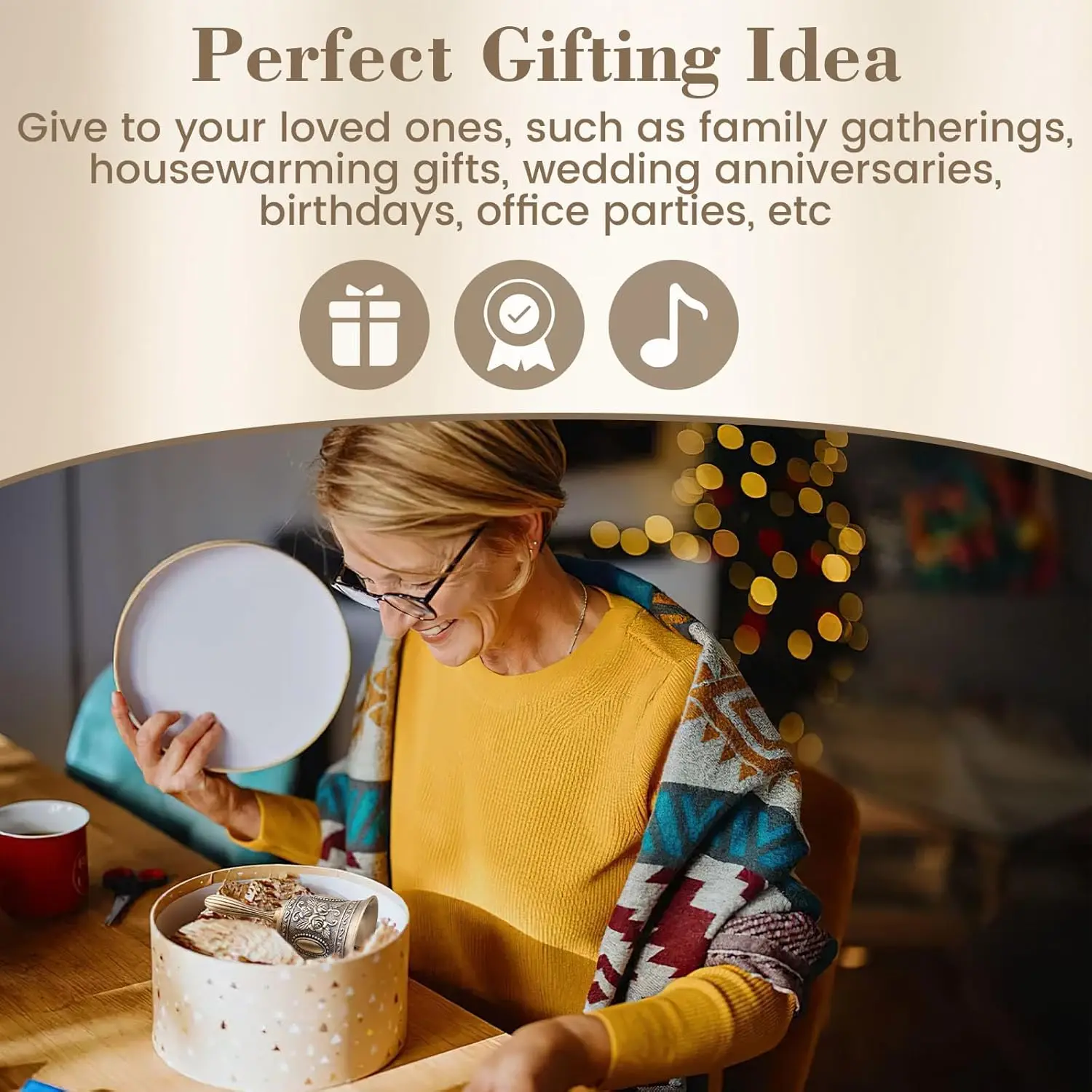 Handglocke, Messing-Rufglocke für Nachttisch, Abendessen, Hochzeit