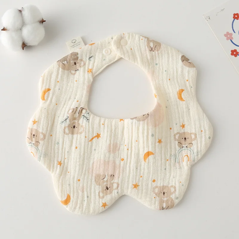 Baby Muslin Bib, Drool Bandana, Soft Adjustable 6 Layers Baby Cotton Bib For Newborn Baby Girl Boy Toddlers Infants Teething