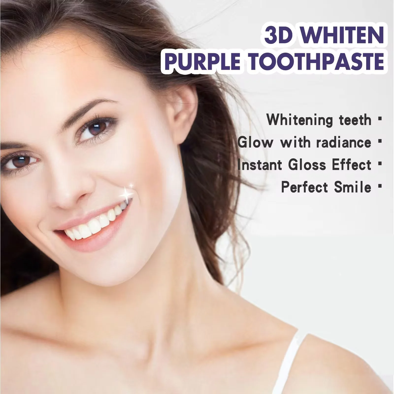 Teeth Whitening Purple Toothpaste Color Corrector Plaque Stains Removal Yellow Brightening Fresher Breath Oral Cleaning Hygiene