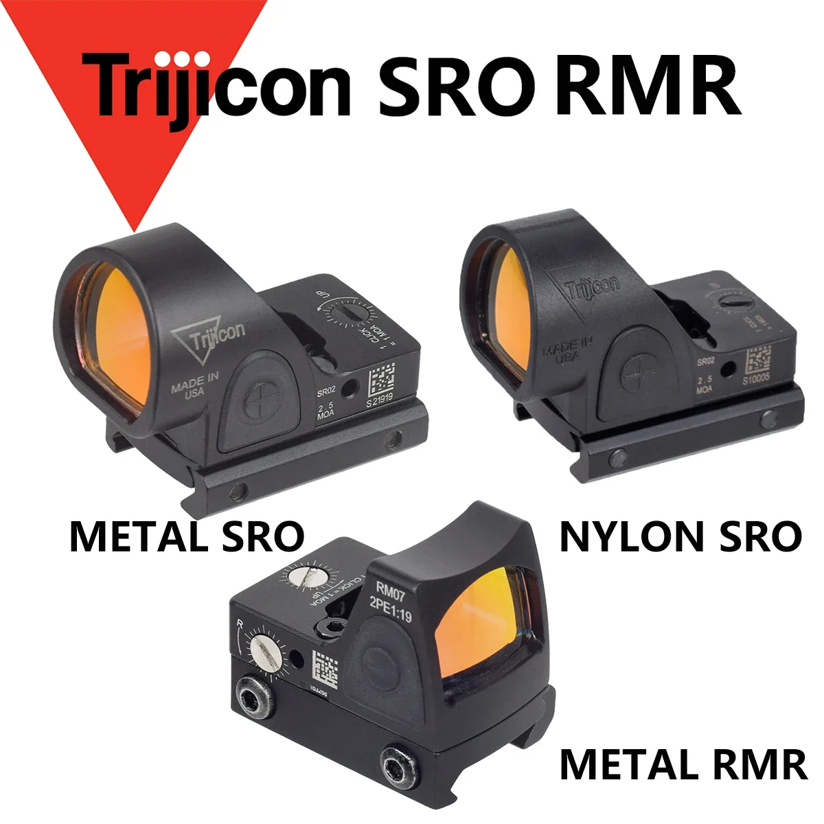 

Trijicon SRO RMR Mini Red Dot Sight Collimator Scope Glock Rear Sight Mount Hunting Optics Holographic Hot 20mm Rail Riflescope