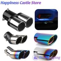 Dual Outlet Car Exhaust Tip Stainless Steel Slant Rolled Edge Auto Muffler Modified Universal Car Automobile Tail Supplies