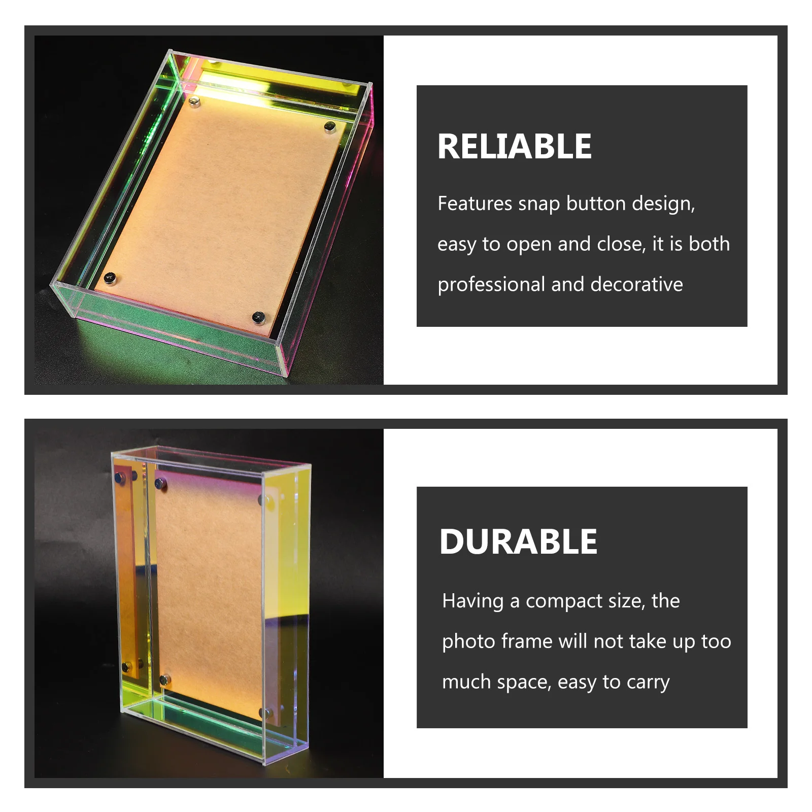 

Acrylic Photo Frame 8.5 Transparent Desktop Picture Holder For Home Office Wall Mount Certificate Award Stand Display