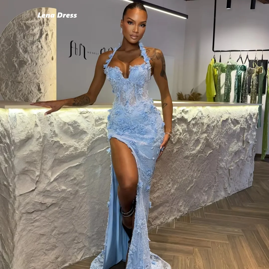 

Lena Flowers Women Evening Dresses for Special Occasions Fish Tail Evening Dresses Woman Elegant Luxury Customized Side Slit