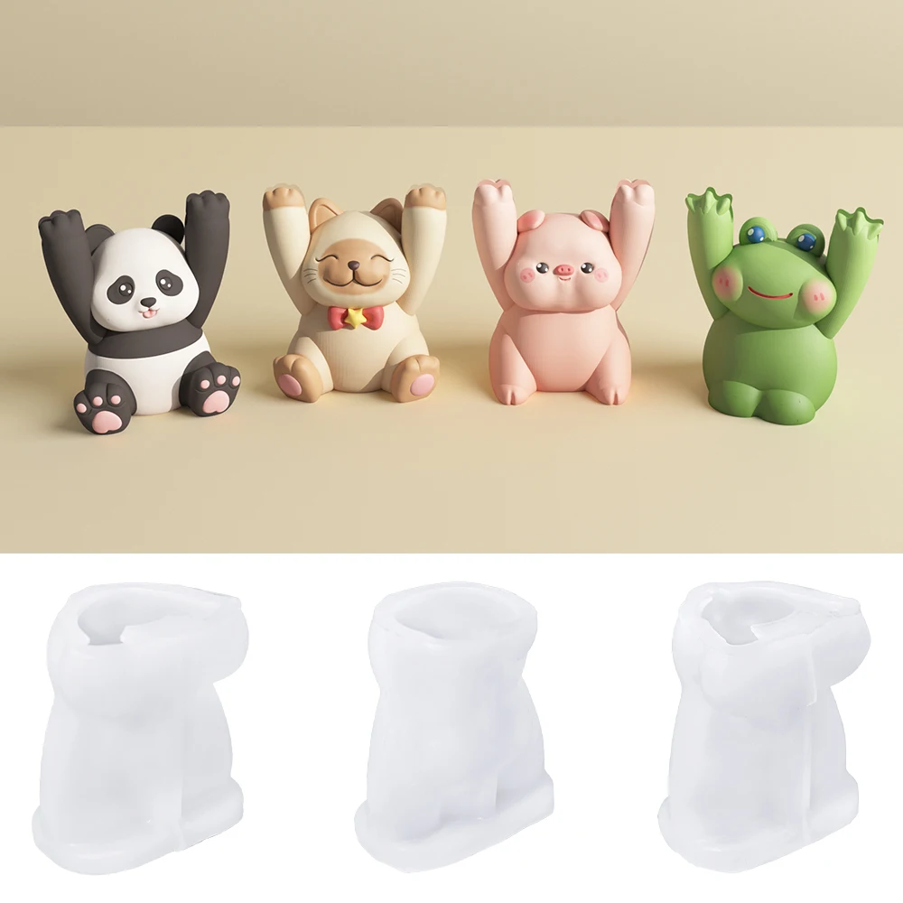 SZ070 3D Animal Inspiratio Message Folder Resin Mold DIY Cartoon Business Card Holder Gypsum Concrete Silicone Mould Home Decor