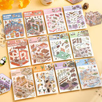 12Pcs 3D Landscape Sticker Funney Cabin Scene DIY Sticker Stacking Pasting Festival Birthday Gift for Kid Child