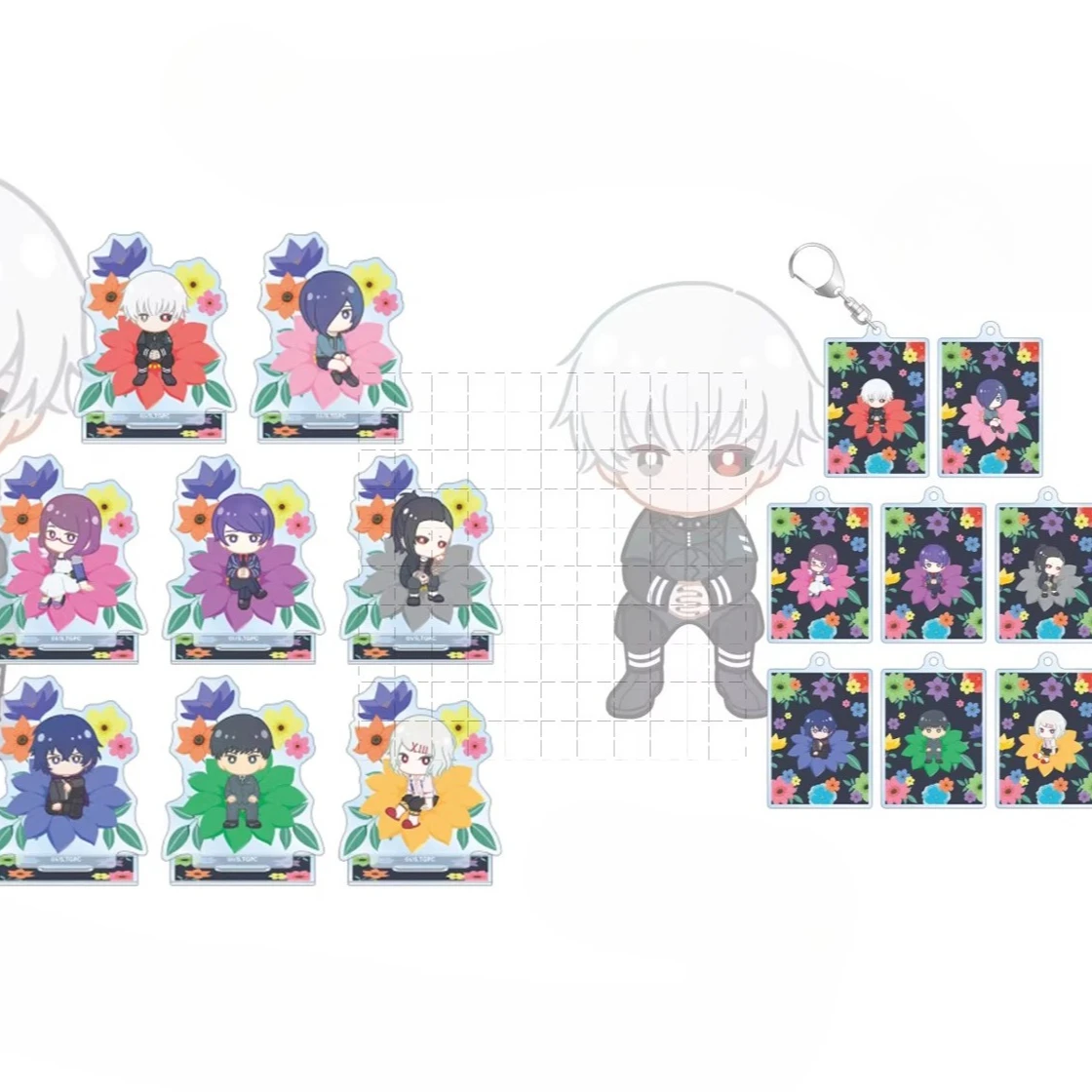 

Game Tsukiyama Shuu Kirishima Touka Suzuya Juzo Kaneki Ken Acrylic Stand Figure Doll Anime Keychain Cosplay Toy for Gift