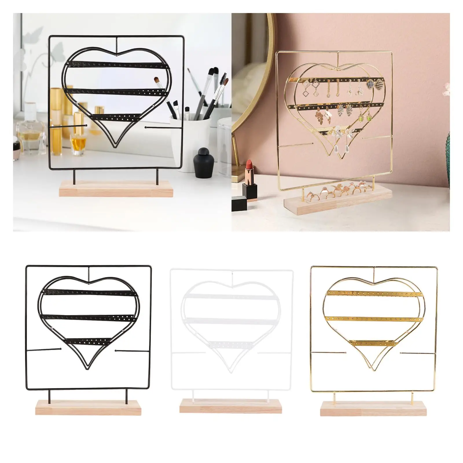 حامل القرط منظم تخزين المجوهرات ذو السعة الكبيرة لمتجر المنزل