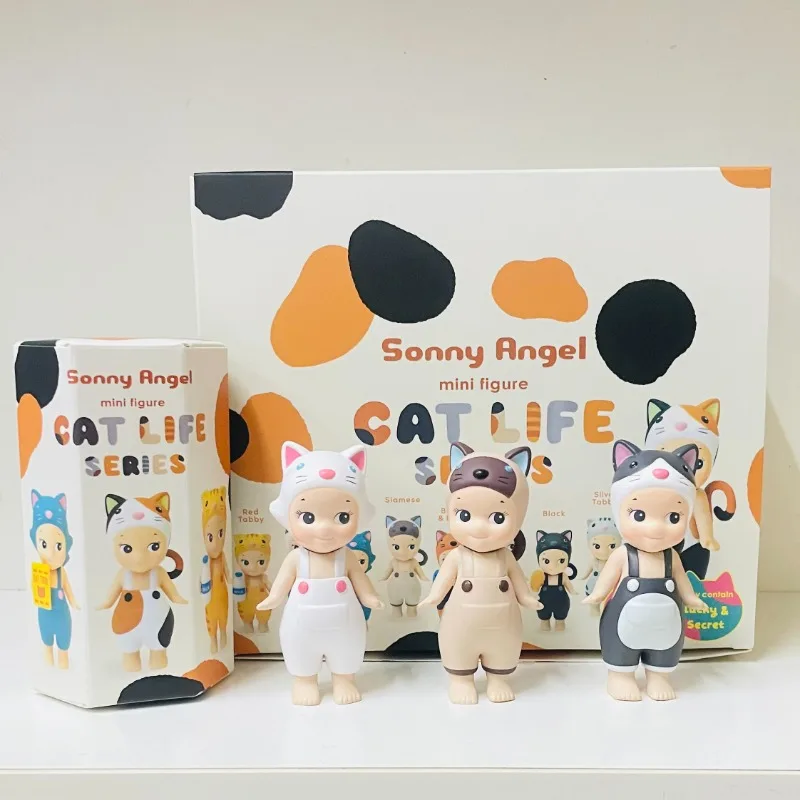 Nuovo angelo di alta qualità giornaliero gatto vita serie scatola cieca anniversario ornamenti da tavolo figure modello di bambola decorazione giocattolo regalo di compleanno