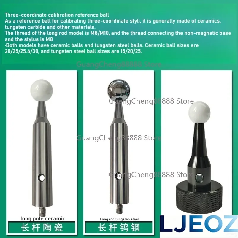 M8 M10 Coordinate Measuring Machine High Precision Ceramic Stainless Steel CMM Calibration Sphere Diameter 20 25mm