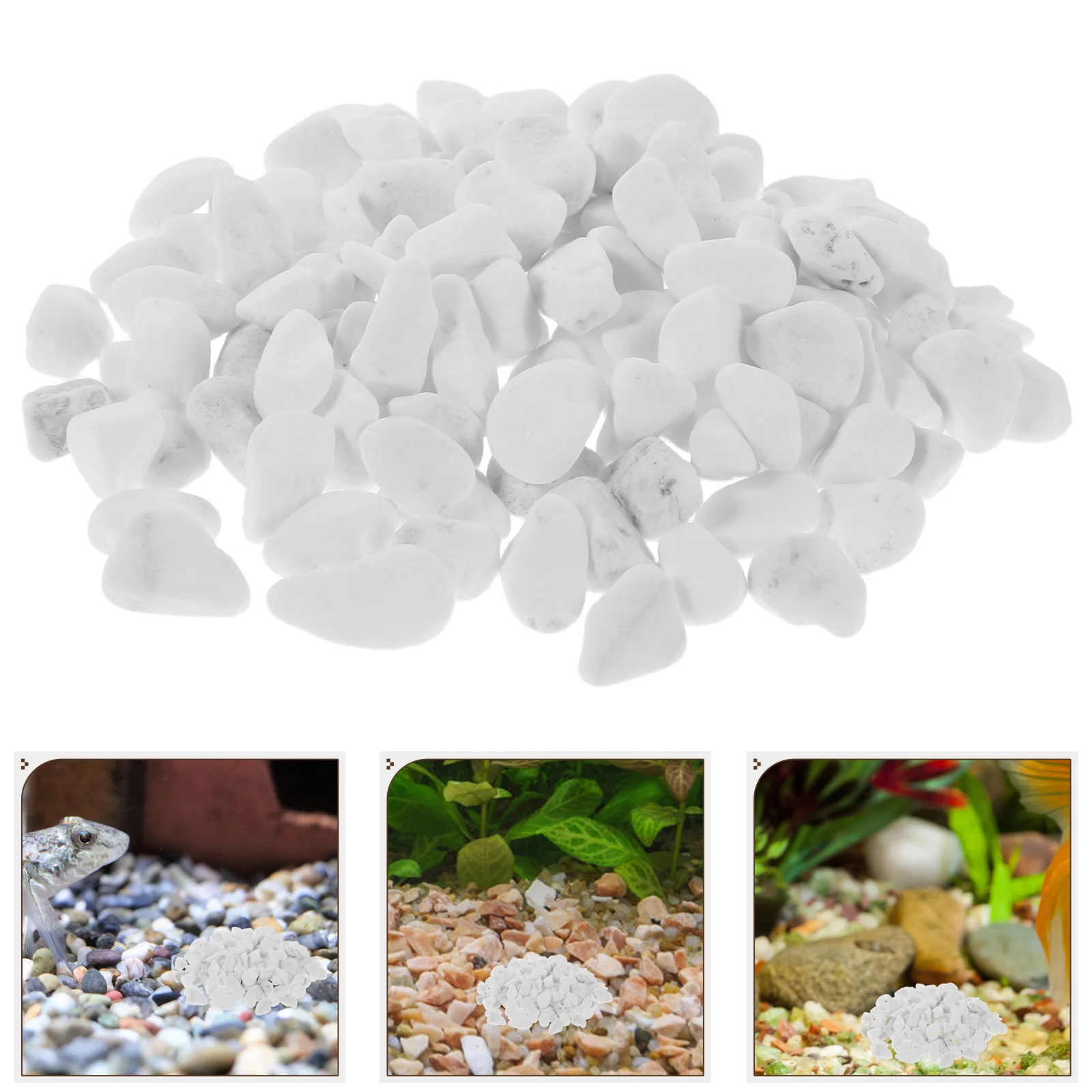 

1Set Fish Tank Gravel White Decorative Pebbles for Aquarium Landscaping Succulent Pot Stones Garden Path Outdoor Decorative